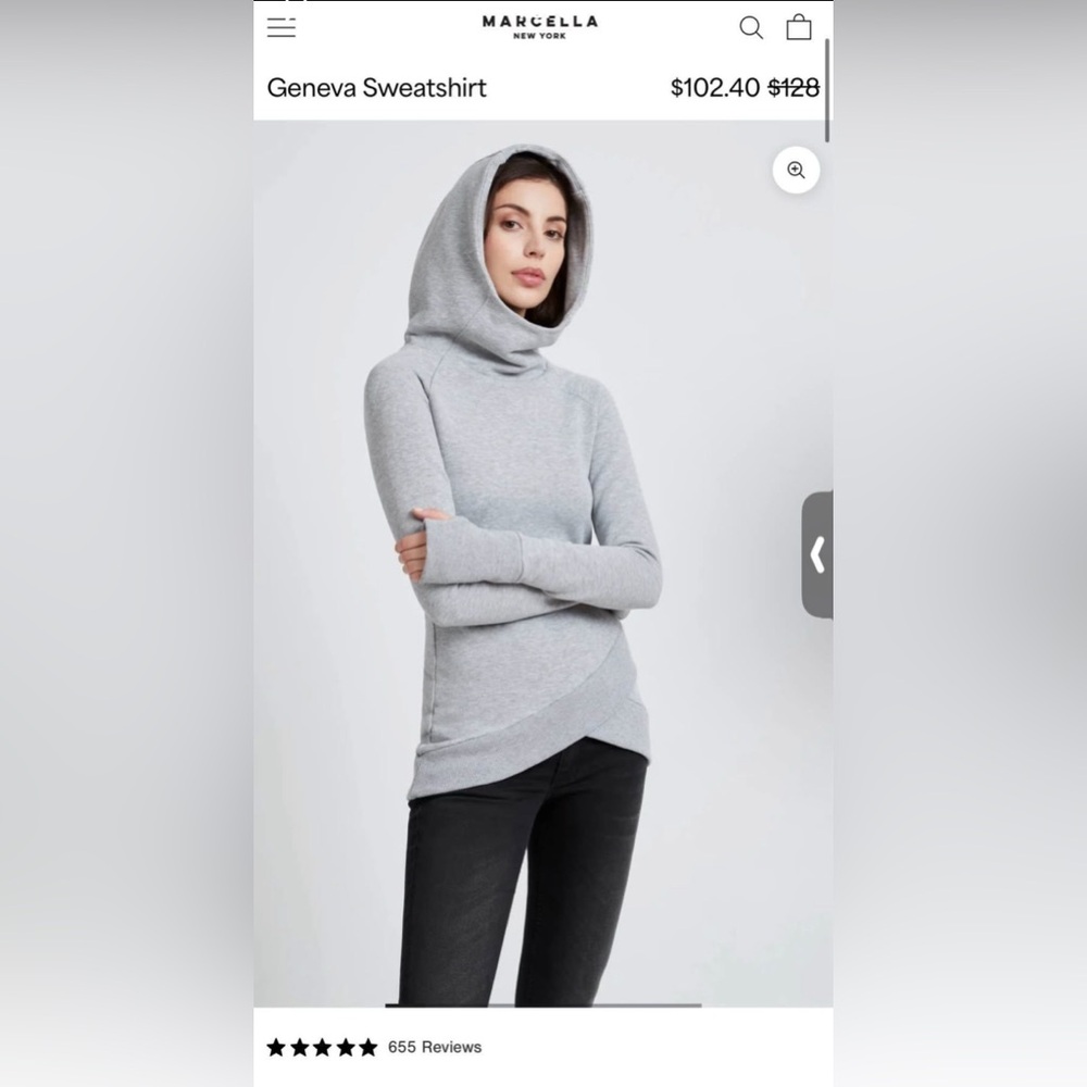 MARELLA Women's Light Gray Hooded Sweater